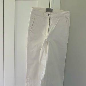 Everlane white wide leg cropped jeans, good condition-